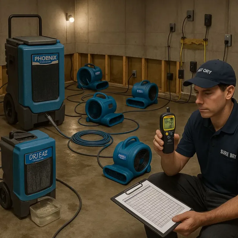 Structural Drying and Dehumidification process in Moretown, VT